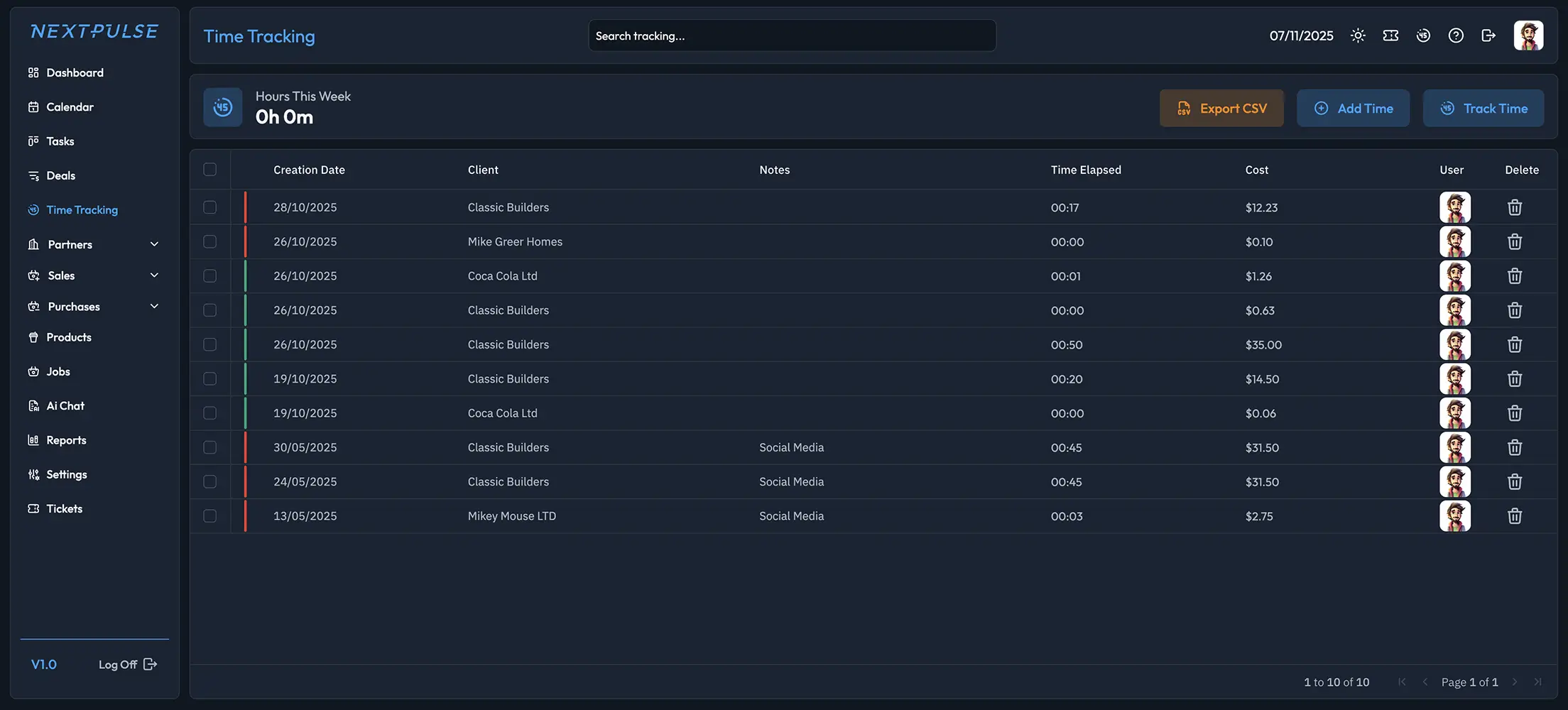 Nextpulsecrm Time Tracking